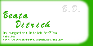 beata ditrich business card
